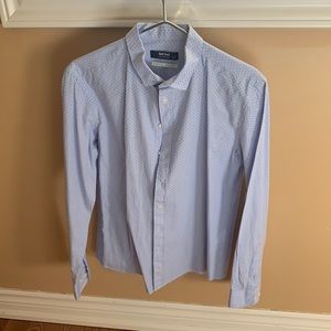 Polka dot/stripe blue dress shirt size S